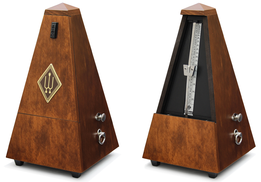 Wittner Metronome System Maelzel, wooden casing, walnut-coloured, mat silk, with bell, No. 813m