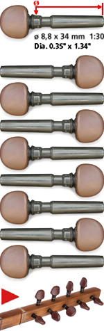 WITTNER Finetune-Pegs for Oriental Instrument No. 270-AZ-QOPUZ-09-BR